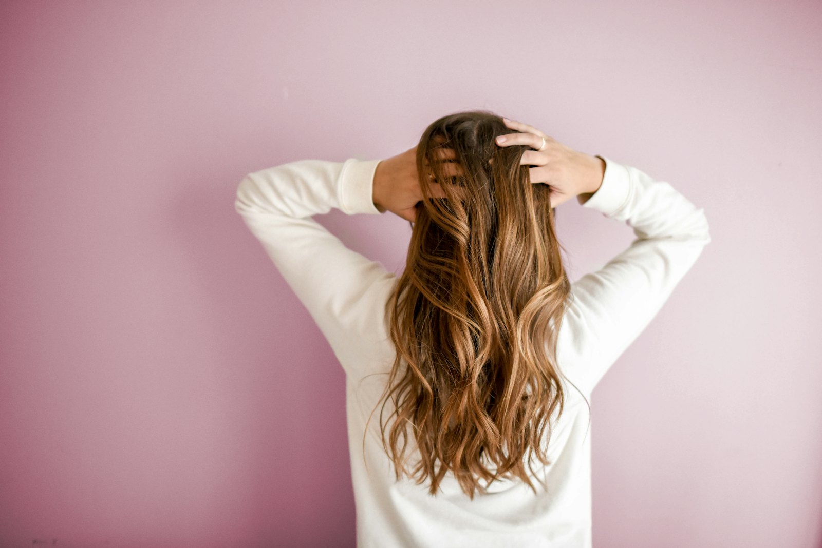 Long, softly waved bridal hair